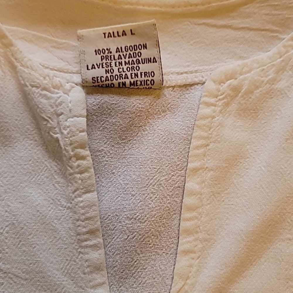 Chali Embroidered White Peasant Top Size Large - Picture 5 of 8